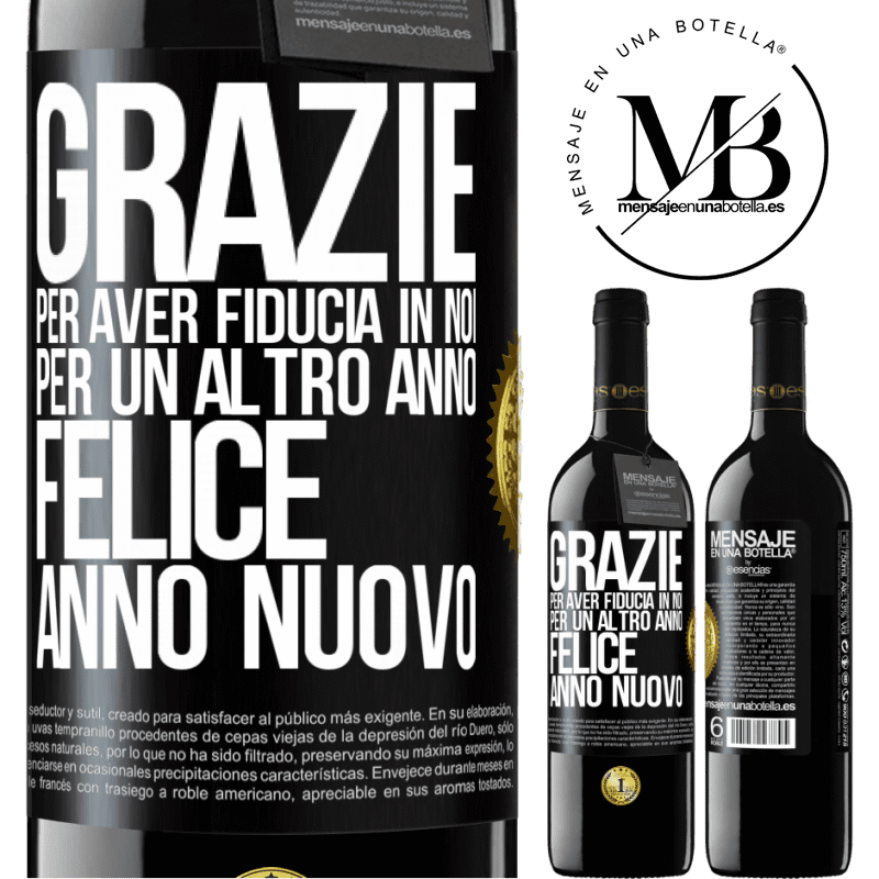 39,95 € Spedizione Gratuita | Vino rosso Edizione RED MBE Riserva Grazie per aver fiducia in noi per un altro anno. Felice anno nuovo Etichetta Nera. Etichetta personalizzabile Riserva 12 Mesi Raccogliere 2014 Tempranillo