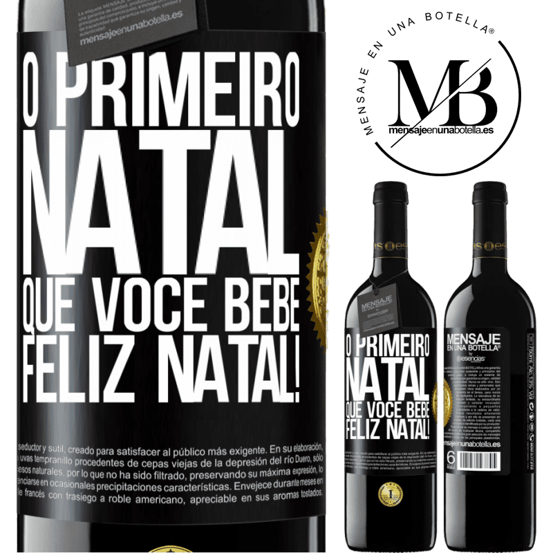 39,95 € Envio grátis | Vinho tinto Edição RED MBE Reserva O primeiro Natal que você bebe. Feliz Natal! Etiqueta Preta. Etiqueta personalizável Reserva 12 Meses Colheita 2014 Tempranillo