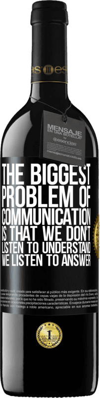 39,95 € | Red Wine RED Edition MBE Reserve The biggest problem of communication is that we don't listen to understand, we listen to answer Black Label. Customizable label Reserve 12 Months Harvest 2015 Tempranillo