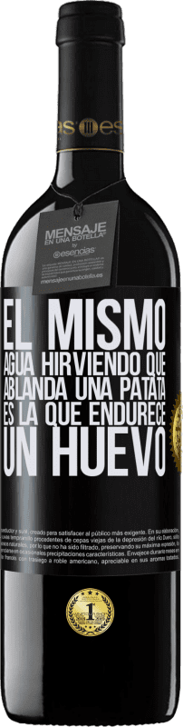 «El mismo agua hirviendo que ablanda una patata, es la que endurece un huevo» Edición RED MBE Reserva