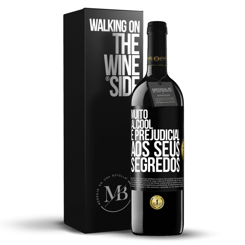 39,95 € Envio grátis | Vinho tinto Edição RED MBE Reserva Muito álcool é prejudicial aos seus segredos Etiqueta Preta. Etiqueta personalizável Reserva 12 Meses Colheita 2015 Tempranillo