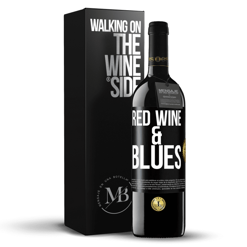 39,95 € Бесплатная доставка | Красное вино Издание RED MBE Бронировать Red wine & Blues Черная метка. Настраиваемая этикетка Бронировать 12 Месяцы Урожай 2016 Tempranillo