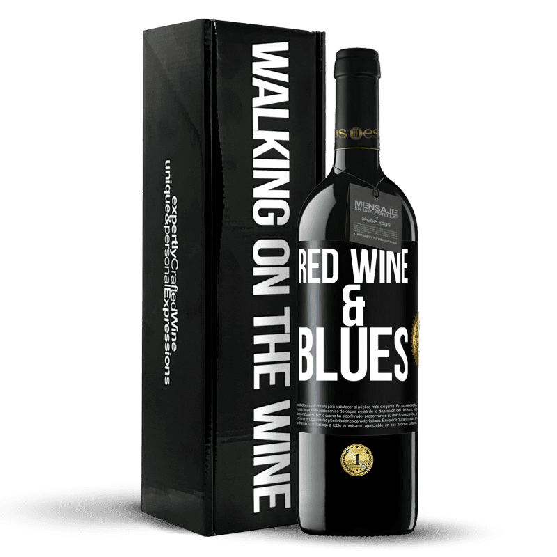 39,95 € Envío gratis | Vino Tinto Edición RED MBE Reserva Red wine & Blues Etiqueta Negra. Etiqueta personalizable Reserva 12 Meses Cosecha 2014 Tempranillo