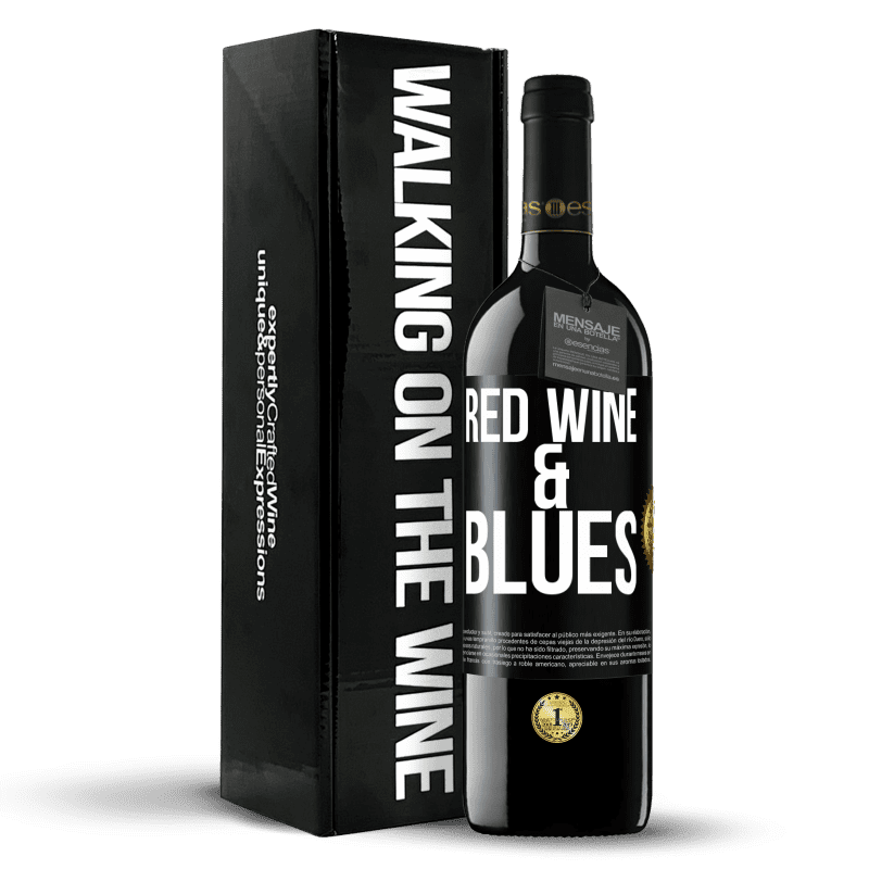 39,95 € Envío gratis | Vino Tinto Edición RED MBE Reserva Red wine & Blues Etiqueta Negra. Etiqueta personalizable Reserva 12 Meses Cosecha 2016 Tempranillo
