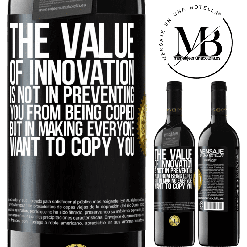 24,95 € Free Shipping | Red Wine RED Edition Crianza 6 Months The value of innovation is not in preventing you from being copied, but in making everyone want to copy you Black Label. Customizable label Aging in oak barrels 6 Months Harvest 2019 Tempranillo