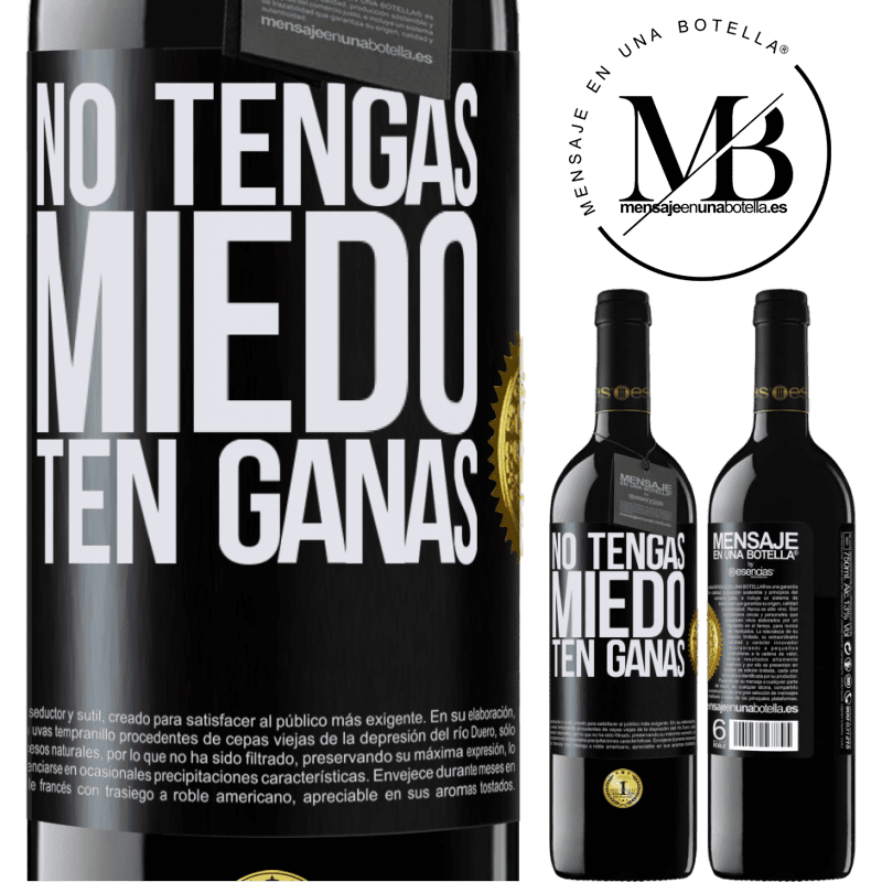 39,95 € Envío gratis | Vino Tinto Edición RED MBE Reserva No tengas miedo. Ten ganas Etiqueta Negra. Etiqueta personalizable Reserva 12 Meses Cosecha 2014 Tempranillo