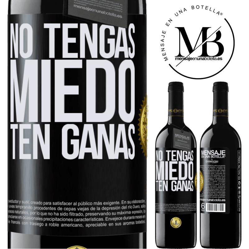 39,95 € Envío gratis | Vino Tinto Edición RED MBE Reserva No tengas miedo. Ten ganas Etiqueta Negra. Etiqueta personalizable Reserva 12 Meses Cosecha 2016 Tempranillo