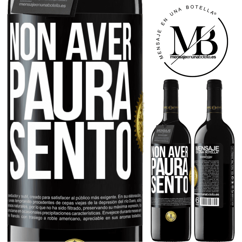 39,95 € Spedizione Gratuita | Vino rosso Edizione RED MBE Riserva Non aver paura Sento Etichetta Nera. Etichetta personalizzabile Riserva 12 Mesi Raccogliere 2015 Tempranillo