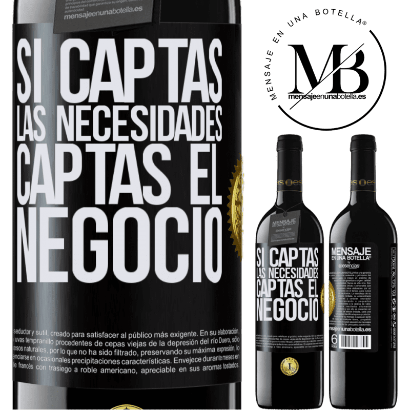 39,95 € Envío gratis | Vino Tinto Edición RED MBE Reserva Si captas las necesidades, captas el negocio Etiqueta Negra. Etiqueta personalizable Reserva 12 Meses Cosecha 2016 Tempranillo