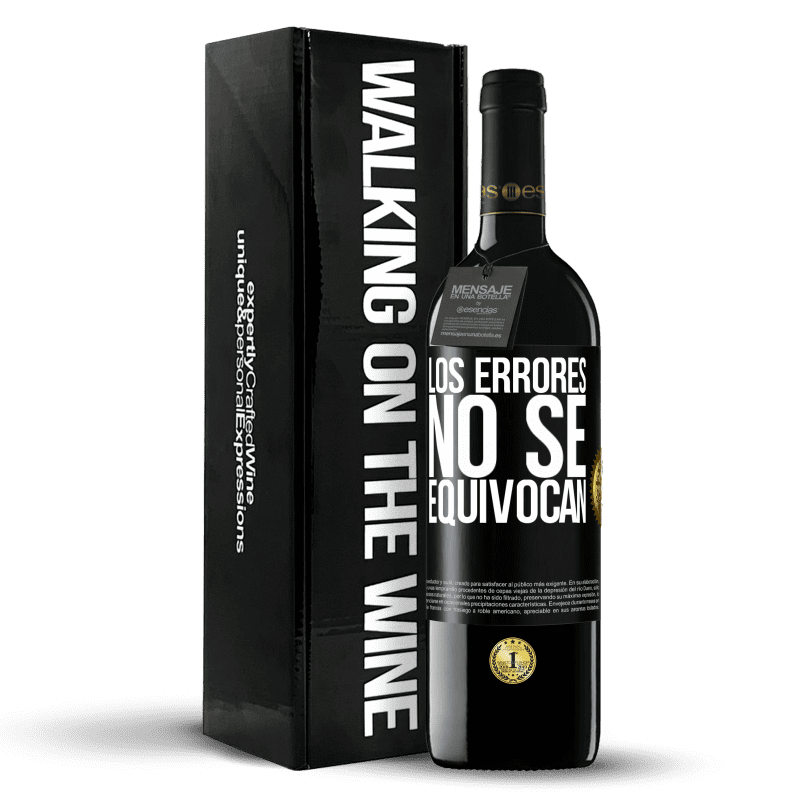 39,95 € Envío gratis | Vino Tinto Edición RED MBE Reserva Los errores no se equivocan Etiqueta Negra. Etiqueta personalizable Reserva 12 Meses Cosecha 2015 Tempranillo