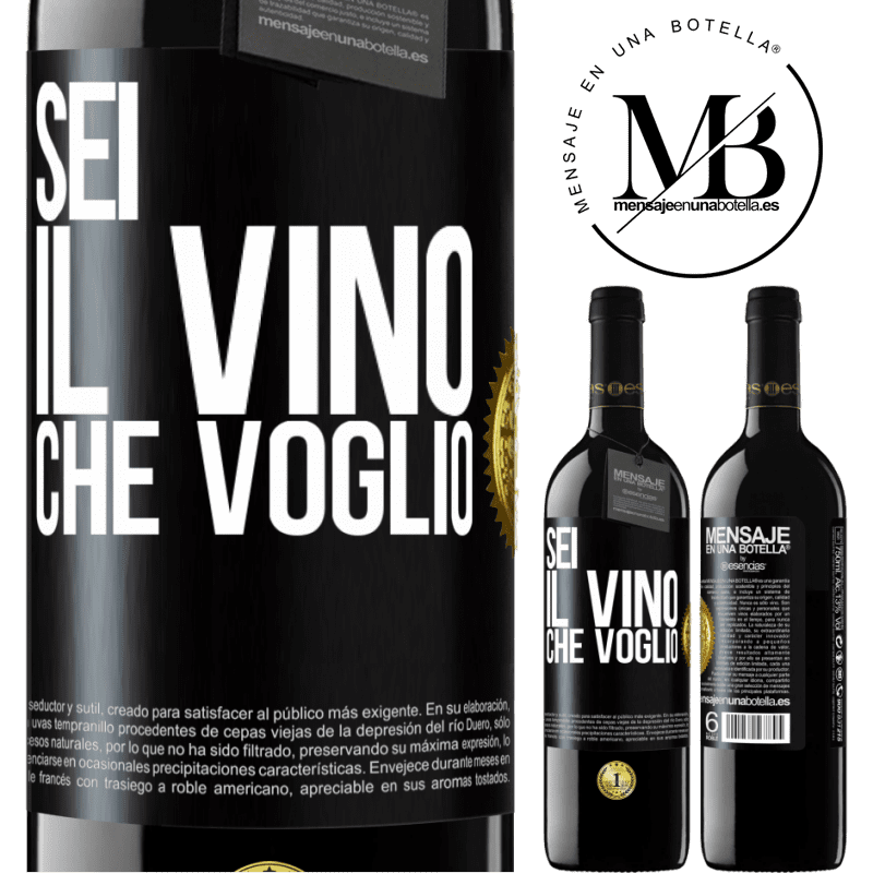 39,95 € Spedizione Gratuita | Vino rosso Edizione RED MBE Riserva Sei il vino che voglio Etichetta Nera. Etichetta personalizzabile Riserva 12 Mesi Raccogliere 2014 Tempranillo