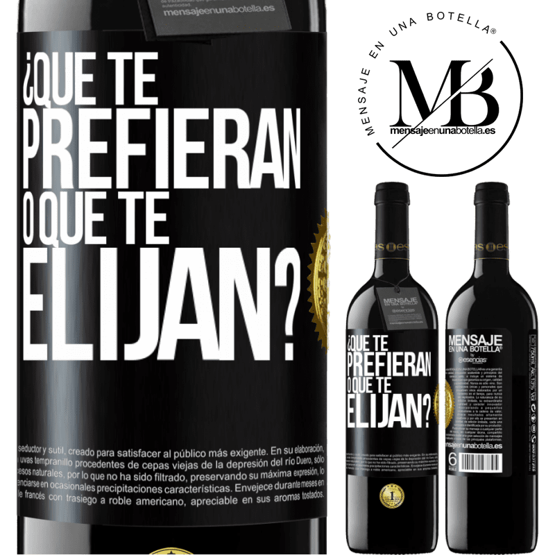 39,95 € Envío gratis | Vino Tinto Edición RED MBE Reserva ¿Que te prefieran, o que te elijan? Etiqueta Negra. Etiqueta personalizable Reserva 12 Meses Cosecha 2015 Tempranillo