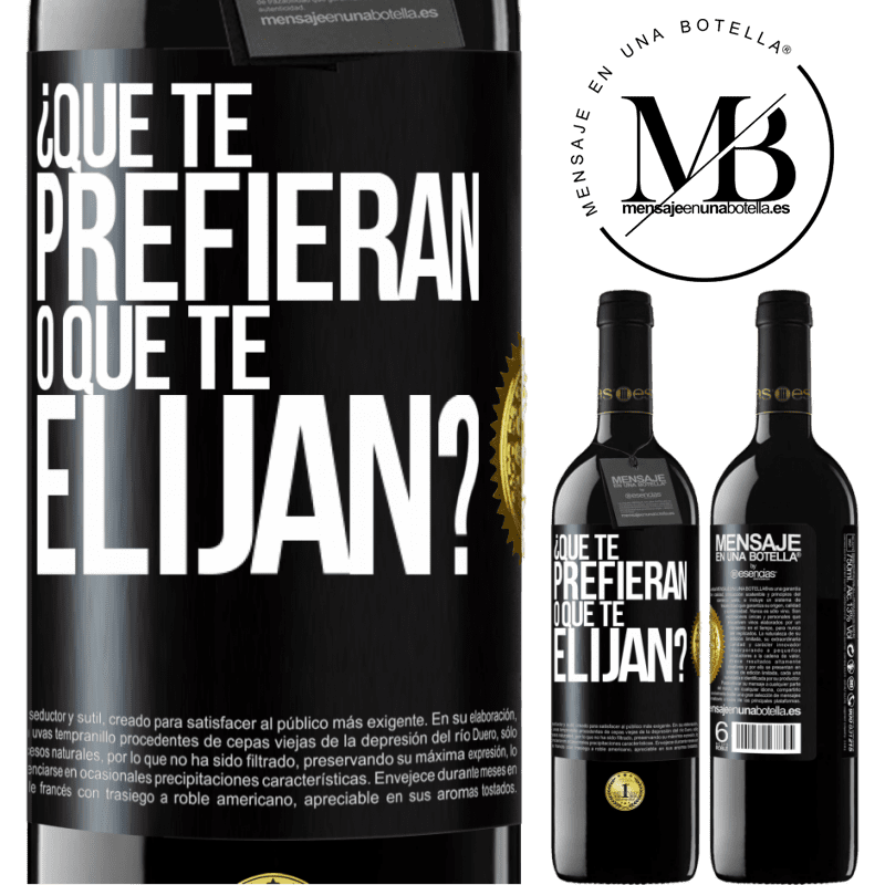 39,95 € Envío gratis | Vino Tinto Edición RED MBE Reserva ¿Que te prefieran, o que te elijan? Etiqueta Negra. Etiqueta personalizable Reserva 12 Meses Cosecha 2016 Tempranillo