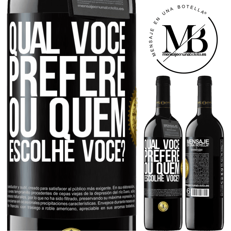 39,95 € Envio grátis | Vinho tinto Edição RED MBE Reserva qual você prefere, ou quem escolhe você? Etiqueta Preta. Etiqueta personalizável Reserva 12 Meses Colheita 2016 Tempranillo