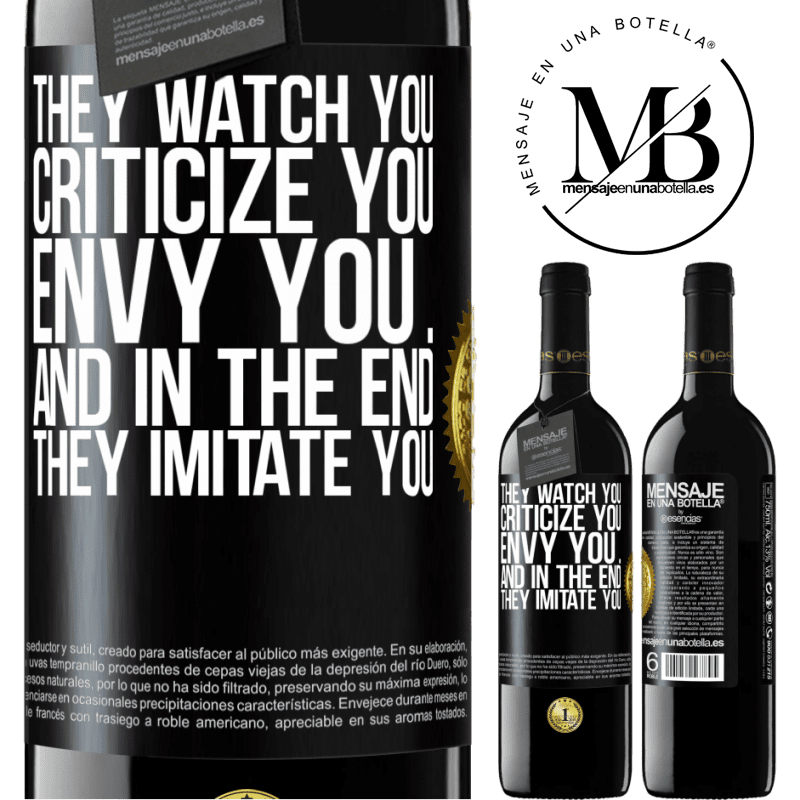 39,95 € Free Shipping | Red Wine RED Edition MBE Reserve They watch you, criticize you, envy you ... and in the end, they imitate you Black Label. Customizable label Reserve 12 Months Harvest 2016 Tempranillo
