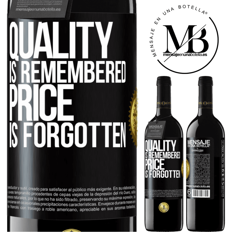 24,95 € Free Shipping | Red Wine RED Edition Crianza 6 Months Quality is remembered, price is forgotten Black Label. Customizable label Aging in oak barrels 6 Months Harvest 2019 Tempranillo