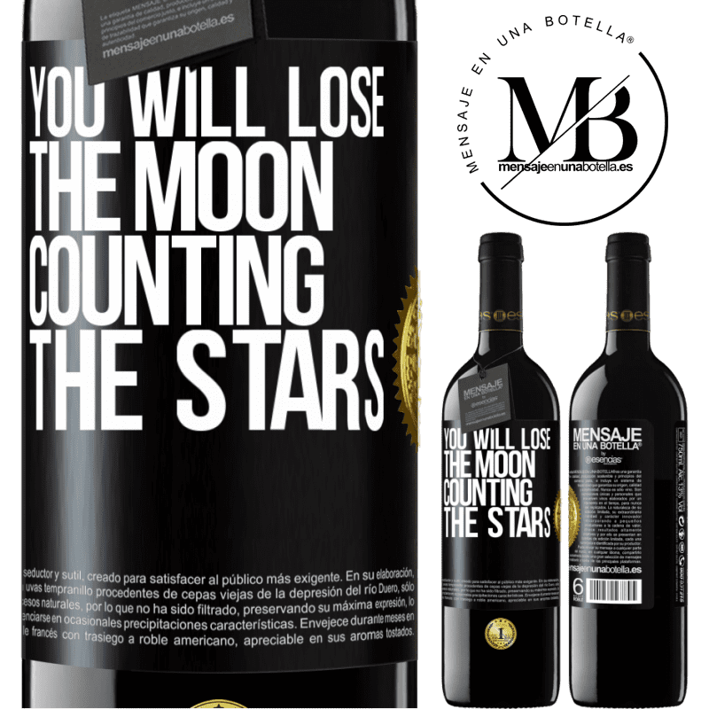 24,95 € Free Shipping | Red Wine RED Edition Crianza 6 Months You will lose the moon counting the stars Black Label. Customizable label Aging in oak barrels 6 Months Harvest 2019 Tempranillo