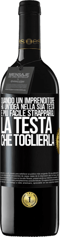 39,95 € | Vino rosso Edizione RED MBE Riserva Quando un imprenditore ha un'idea nella sua testa, è più facile strappargli la testa che toglierla Etichetta Nera. Etichetta personalizzabile Riserva 12 Mesi Raccogliere 2015 Tempranillo