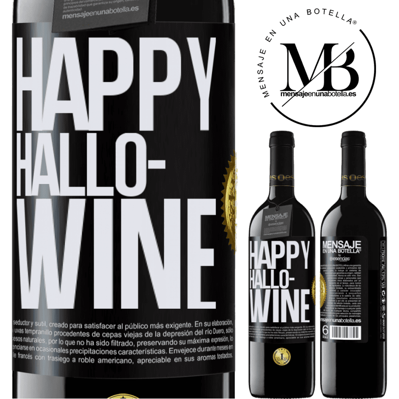 39,95 € Kostenloser Versand | Rotwein RED Ausgabe MBE Reserve Happy Hallo-Wine Schwarzes Etikett. Anpassbares Etikett Reserve 12 Monate Ernte 2015 Tempranillo
