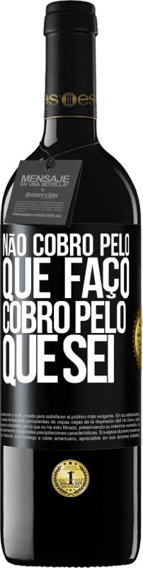 39,95 € | Vinho tinto Edição RED MBE Reserva Não cobro pelo que faço, cobro pelo que sei Etiqueta Preta. Etiqueta personalizável Reserva 12 Meses Colheita 2015 Tempranillo