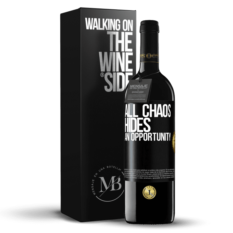 39,95 € 送料無料 | 赤ワイン REDエディション MBE 予約する すべてのカオスはチャンスを隠します ブラックラベル. カスタマイズ可能なラベル 予約する 12 月 収穫 2016 Tempranillo