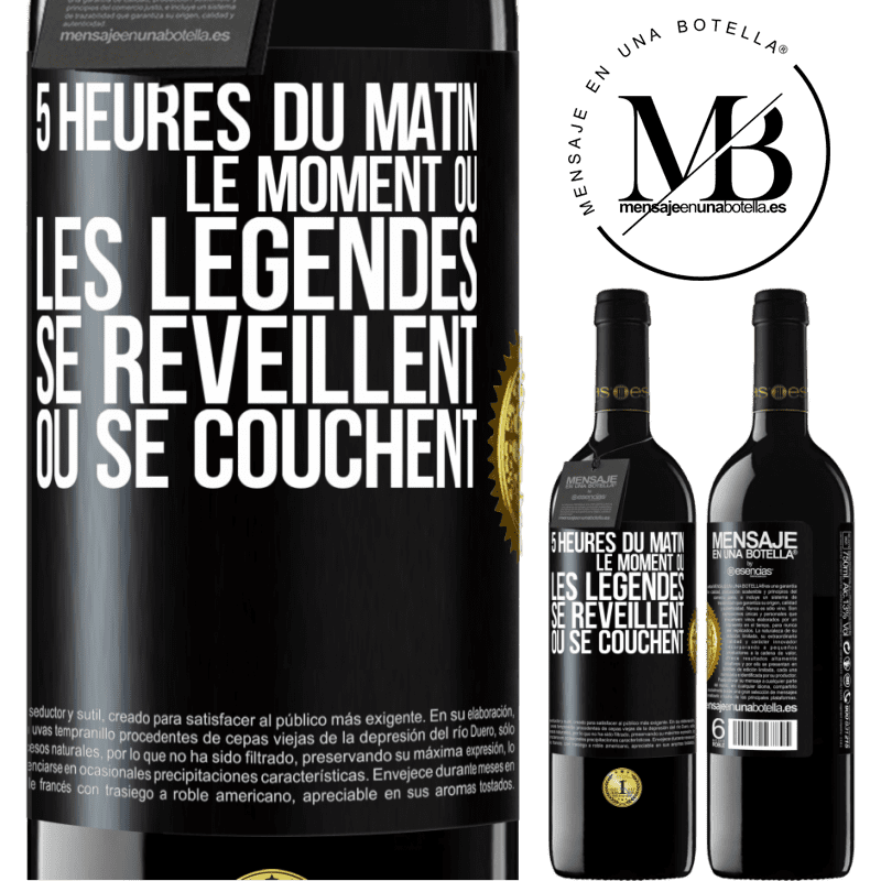 39,95 € Envoi gratuit | Vin rouge Édition RED MBE Réserve 5 heures du matin. Le moment où les légendes se réveillent ou se couchent Étiquette Noire. Étiquette personnalisable Réserve 12 Mois Récolte 2015 Tempranillo