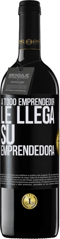 Envío gratis | Vino Tinto Edición RED MBE Reserva A todo emprendedor le llega su emprendedora Etiqueta Negra. Etiqueta personalizable Reserva 12 Meses Cosecha 2014 Tempranillo