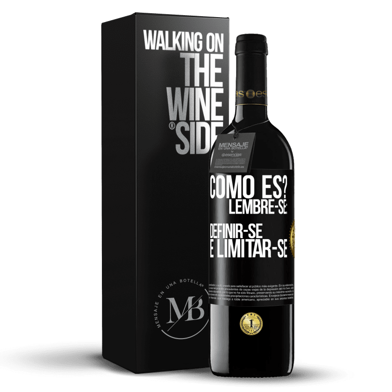 39,95 € Envio grátis | Vinho tinto Edição RED MBE Reserva como es? Lembre-se: definir-se é limitar-se Etiqueta Preta. Etiqueta personalizável Reserva 12 Meses Colheita 2015 Tempranillo