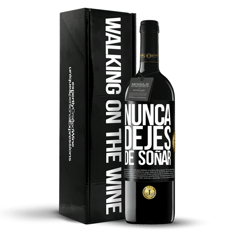39,95 € Envío gratis | Vino Tinto Edición RED MBE Reserva Nunca dejes de soñar Etiqueta Negra. Etiqueta personalizable Reserva 12 Meses Cosecha 2016 Tempranillo