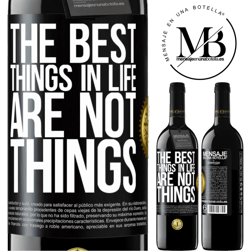 24,95 € Free Shipping | Red Wine RED Edition Crianza 6 Months The best things in life are not things Black Label. Customizable label Aging in oak barrels 6 Months Harvest 2019 Tempranillo