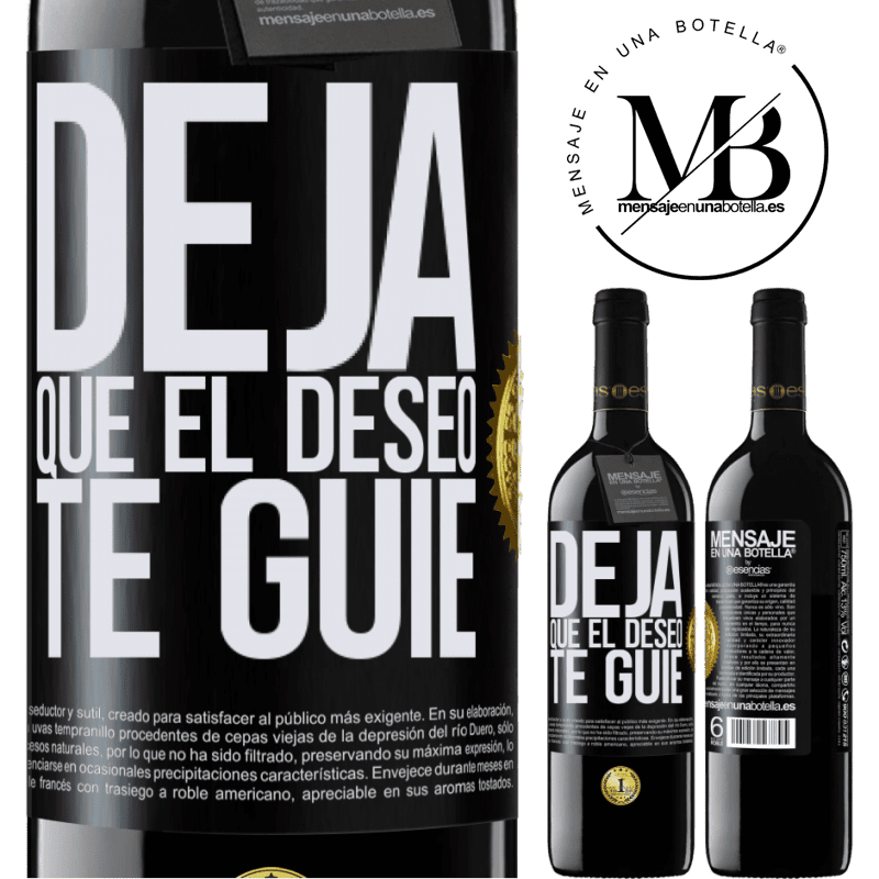 39,95 € Envío gratis | Vino Tinto Edición RED MBE Reserva Deja que el deseo te guíe Etiqueta Negra. Etiqueta personalizable Reserva 12 Meses Cosecha 2015 Tempranillo