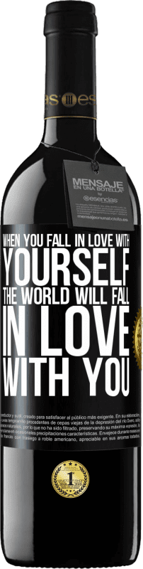 39,95 € Free Shipping | Red Wine RED Edition MBE Reserve When you fall in love with yourself, the world will fall in love with you Black Label. Customizable label Reserve 12 Months Harvest 2015 Tempranillo