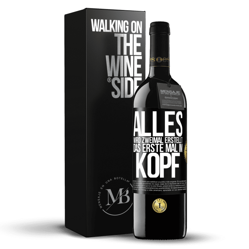 39,95 € Kostenloser Versand | Rotwein RED Ausgabe MBE Reserve Alles wird zweimal erstellt. Das erste Mal im Kopf Schwarzes Etikett. Anpassbares Etikett Reserve 12 Monate Ernte 2016 Tempranillo