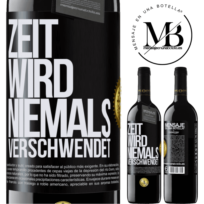 39,95 € Kostenloser Versand | Rotwein RED Ausgabe MBE Reserve Zeit wird niemals verschwendet Schwarzes Etikett. Anpassbares Etikett Reserve 12 Monate Ernte 2014 Tempranillo