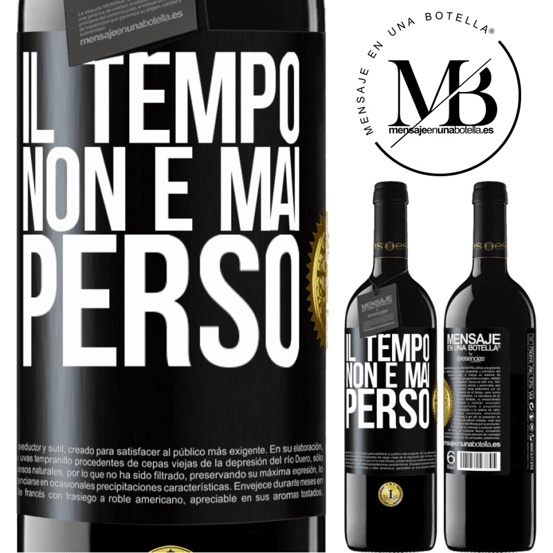 39,95 € Spedizione Gratuita | Vino rosso Edizione RED MBE Riserva Il tempo non è mai perso Etichetta Nera. Etichetta personalizzabile Riserva 12 Mesi Raccogliere 2016 Tempranillo