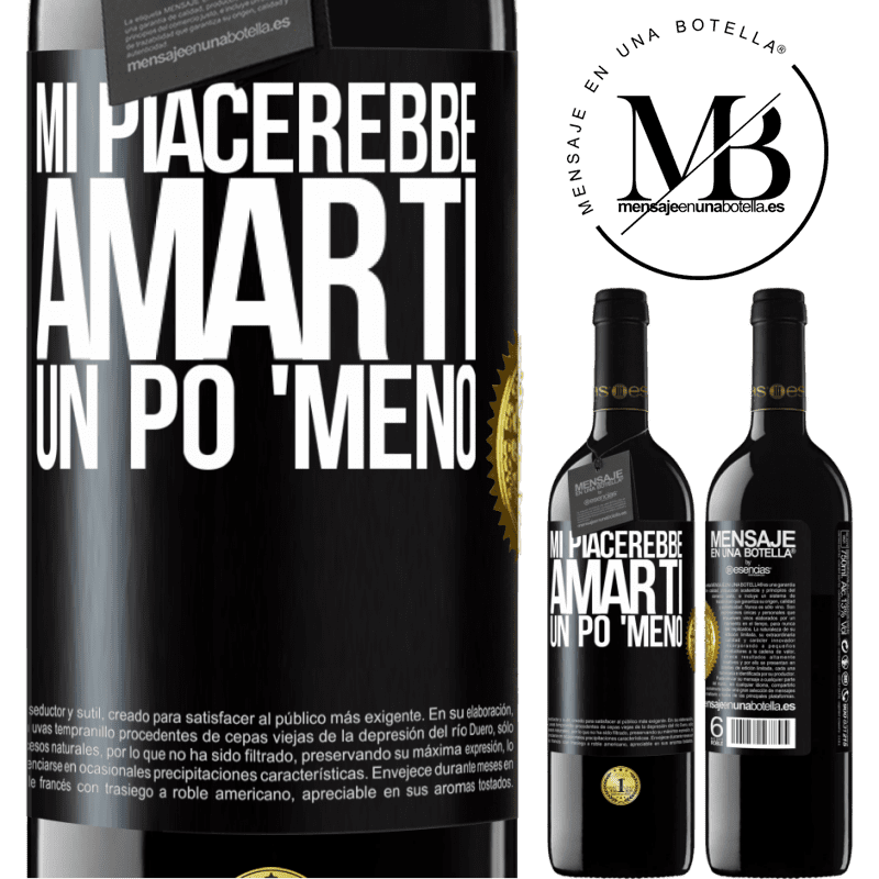 39,95 € Spedizione Gratuita | Vino rosso Edizione RED MBE Riserva Mi piacerebbe amarti un po 'meno Etichetta Nera. Etichetta personalizzabile Riserva 12 Mesi Raccogliere 2014 Tempranillo