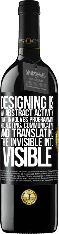 «Designing is an abstract activity that involves programming, projecting, communicating ... and translating the invisible» RED Edition MBE Reserve