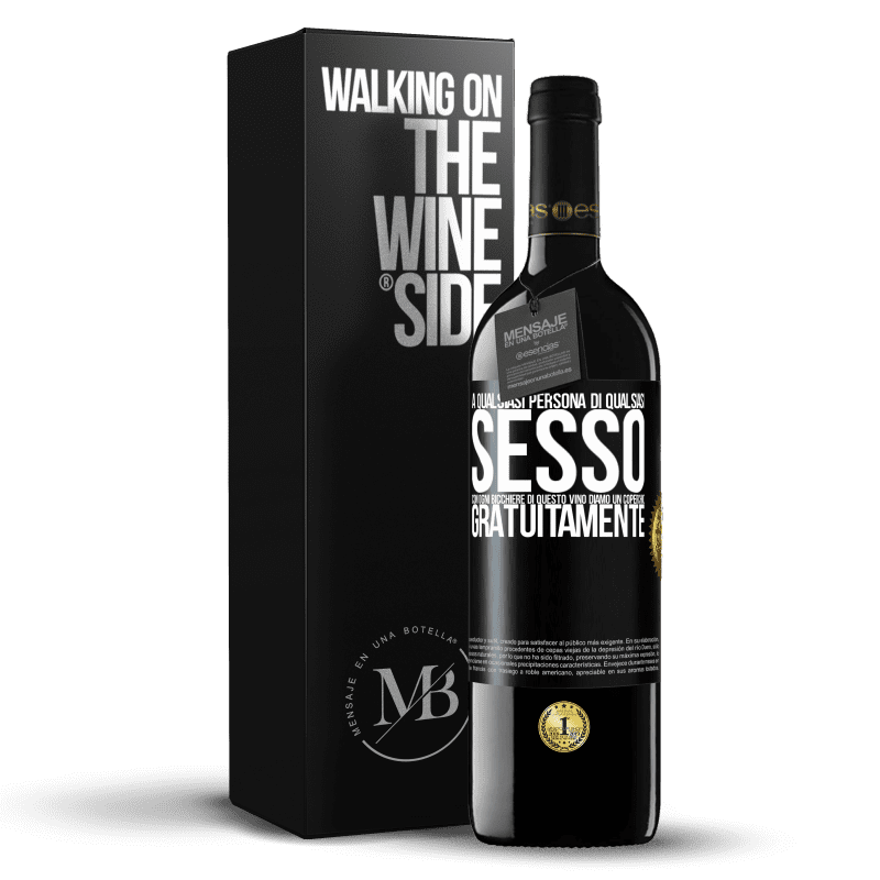 39,95 € Spedizione Gratuita | Vino rosso Edizione RED MBE Riserva A qualsiasi persona di qualsiasi SESSO con ogni bicchiere di questo vino diamo un coperchio GRATUITAMENTE Etichetta Nera. Etichetta personalizzabile Riserva 12 Mesi Raccogliere 2016 Tempranillo