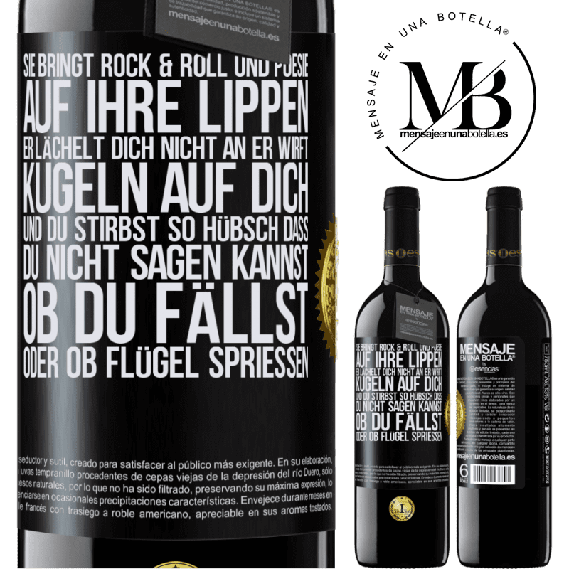 39,95 € Kostenloser Versand | Rotwein RED Ausgabe MBE Reserve Sie hat Rock & Roll in ihr und Poesie auf ihre Lippen. Sie lächelt dich nicht an, sie wirft Kugeln auf dich und du stirbst so sc Schwarzes Etikett. Anpassbares Etikett Reserve 12 Monate Ernte 2014 Tempranillo