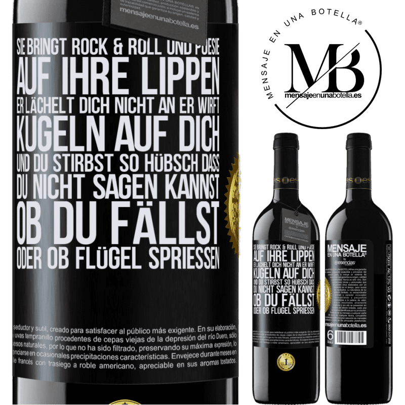 39,95 € Kostenloser Versand | Rotwein RED Ausgabe MBE Reserve Sie hat Rock & Roll in ihr und Poesie auf ihre Lippen. Sie lächelt dich nicht an, sie wirft Kugeln auf dich und du stirbst so sc Schwarzes Etikett. Anpassbares Etikett Reserve 12 Monate Ernte 2016 Tempranillo