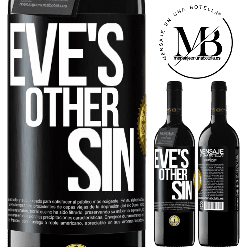 24,95 € Free Shipping | Red Wine RED Edition Crianza 6 Months Eve's other sin Black Label. Customizable label Aging in oak barrels 6 Months Harvest 2019 Tempranillo