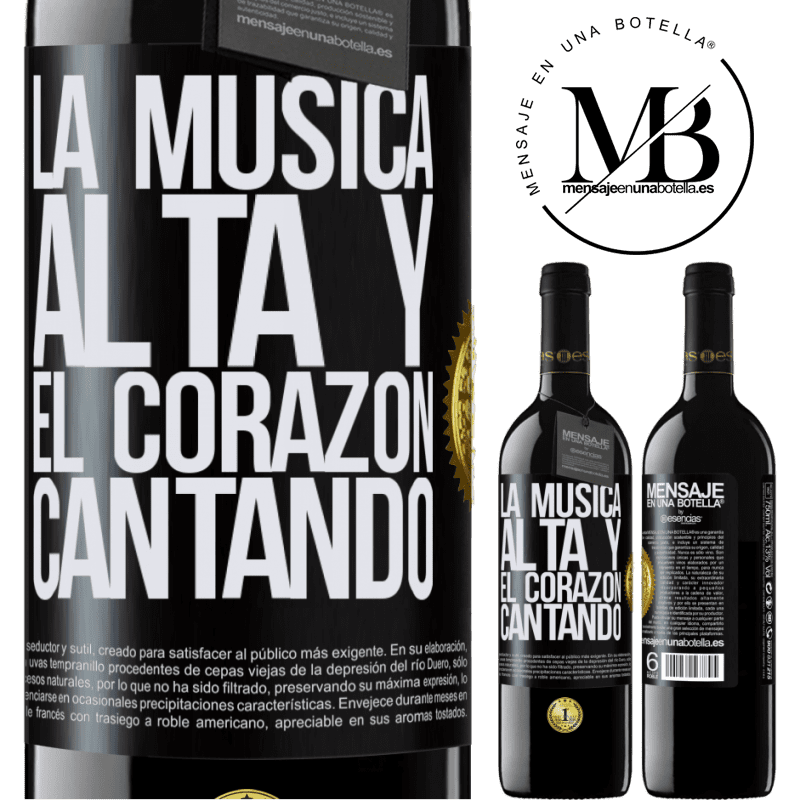 39,95 € Envío gratis | Vino Tinto Edición RED MBE Reserva La música alta y el corazón cantando Etiqueta Negra. Etiqueta personalizable Reserva 12 Meses Cosecha 2014 Tempranillo