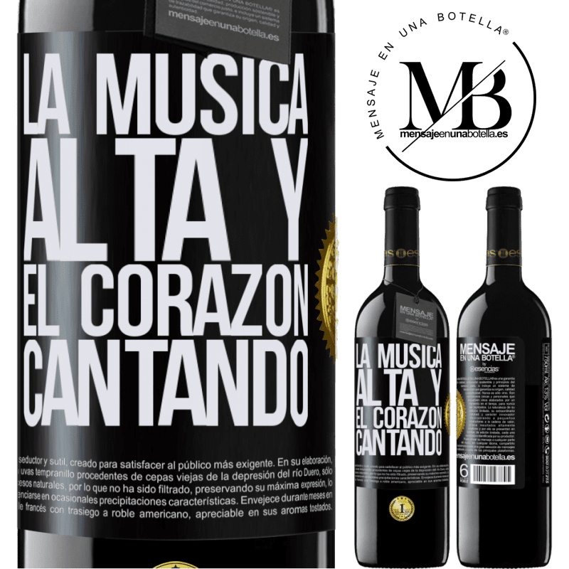 39,95 € Envío gratis | Vino Tinto Edición RED MBE Reserva La música alta y el corazón cantando Etiqueta Negra. Etiqueta personalizable Reserva 12 Meses Cosecha 2016 Tempranillo