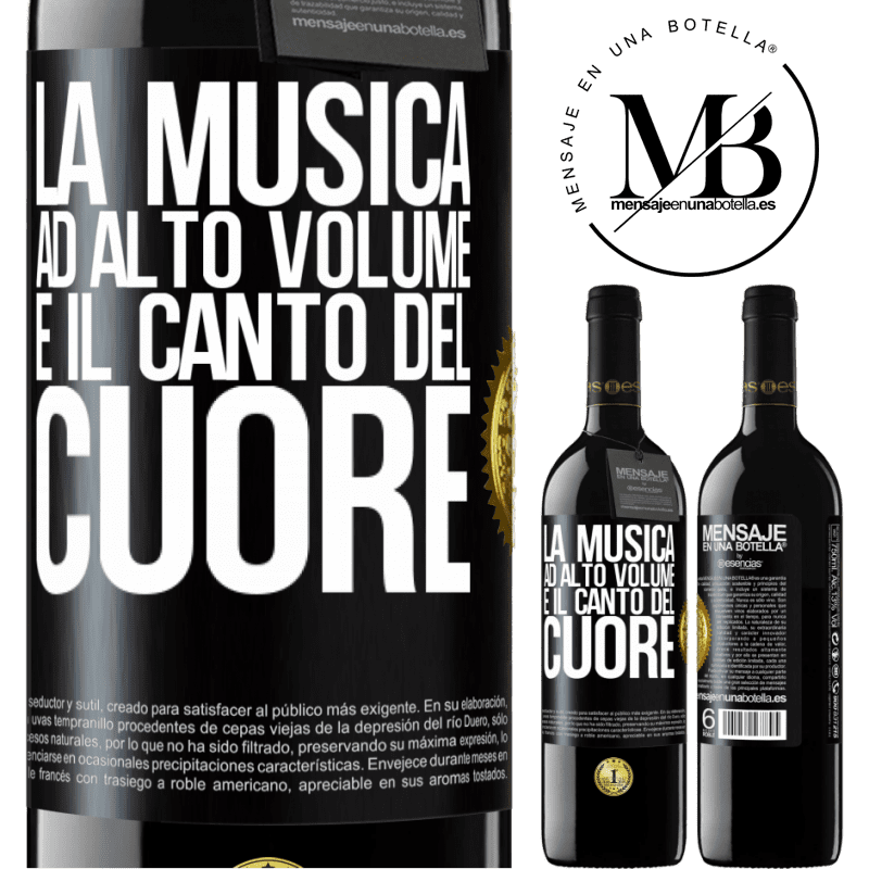 39,95 € Spedizione Gratuita | Vino rosso Edizione RED MBE Riserva La musica ad alto volume e il canto del cuore Etichetta Nera. Etichetta personalizzabile Riserva 12 Mesi Raccogliere 2014 Tempranillo