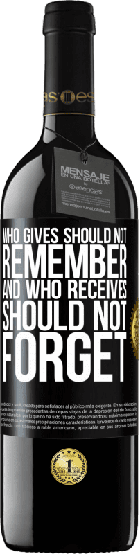 «Who gives should not remember, and who receives, should not forget» RED Edition MBE Reserve