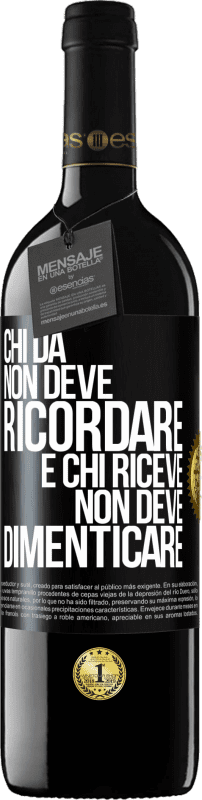 39,95 € | Vino rosso Edizione RED MBE Riserva Chi dà non deve ricordare e chi riceve non deve dimenticare Etichetta Nera. Etichetta personalizzabile Riserva 12 Mesi Raccogliere 2015 Tempranillo