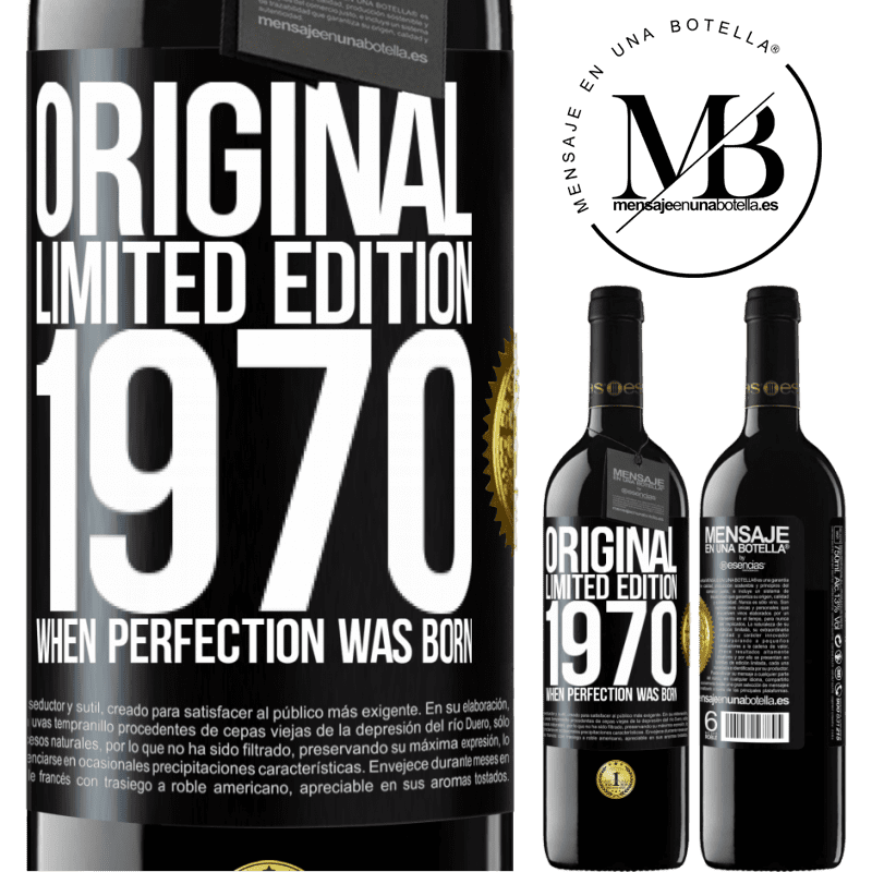 24,95 € Free Shipping | Red Wine RED Edition Crianza 6 Months Original. Limited edition. 1970. When perfection was born Black Label. Customizable label Aging in oak barrels 6 Months Harvest 2019 Tempranillo