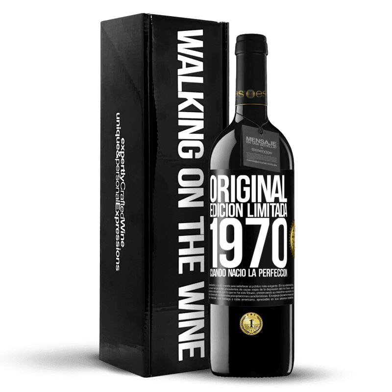 39,95 € Envío gratis | Vino Tinto Edición RED MBE Reserva Original. Edición Limitada. 1970. Cuando nació la perfección Etiqueta Negra. Etiqueta personalizable Reserva 12 Meses Cosecha 2014 Tempranillo