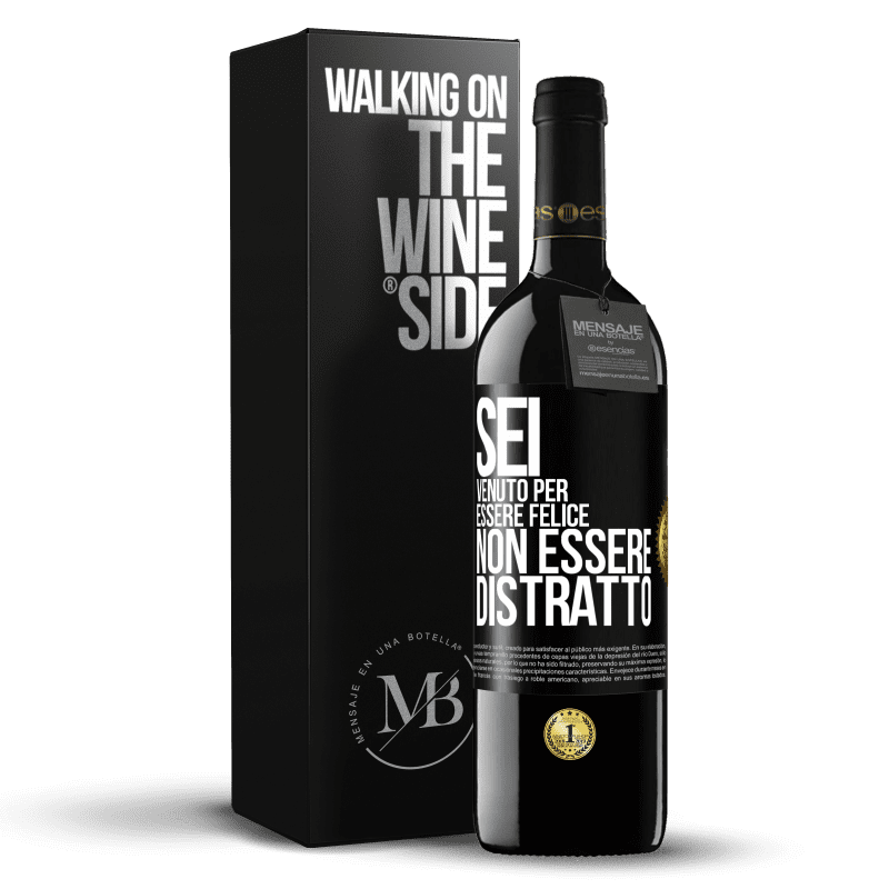 39,95 € Spedizione Gratuita | Vino rosso Edizione RED MBE Riserva Sei venuto per essere felice, non essere distratto Etichetta Nera. Etichetta personalizzabile Riserva 12 Mesi Raccogliere 2015 Tempranillo