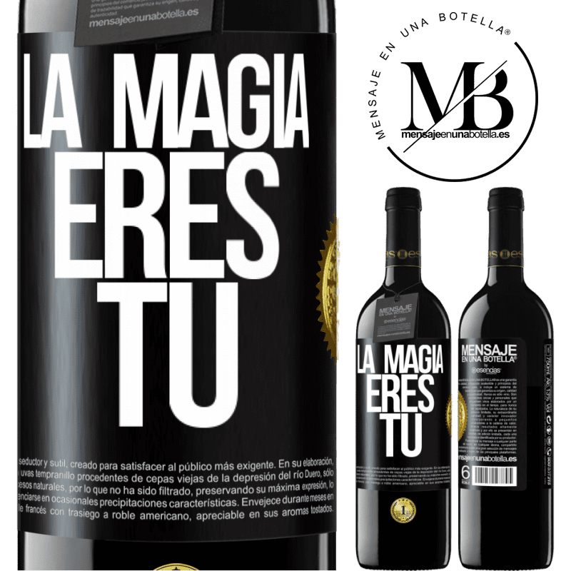 39,95 € Envío gratis | Vino Tinto Edición RED MBE Reserva La magia eres tú Etiqueta Negra. Etiqueta personalizable Reserva 12 Meses Cosecha 2015 Tempranillo